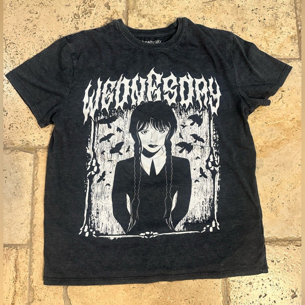 Kids Wednesday Black/Gray Graphic T-Shirt